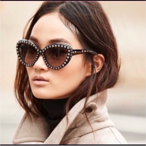 Authentic Prada RARE Limited Edition Studded Gradient Cat Eye Sunglasses - Picture 2 of 12